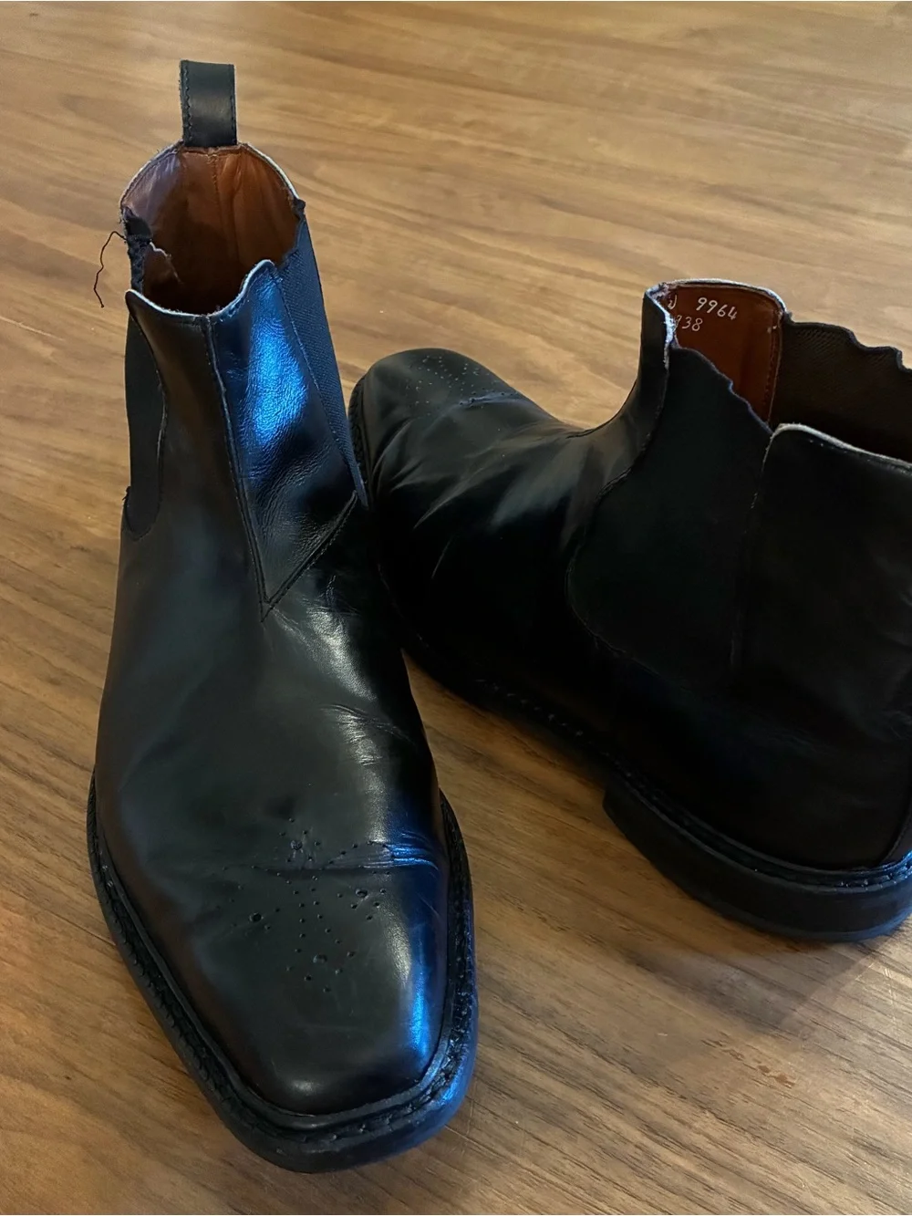 Men's Black Leather Chelsea Boots - Classic Slip-On Style